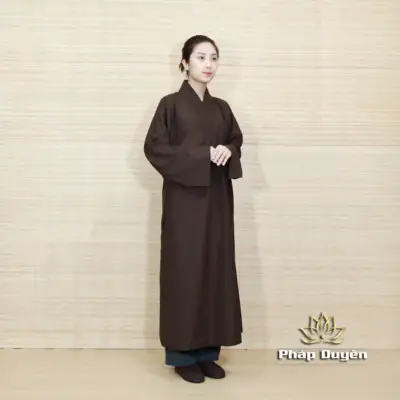 Alternative View Of Áo Trường Sam Bảy Vạt Màu Nâu Đen, Nhiều Size
