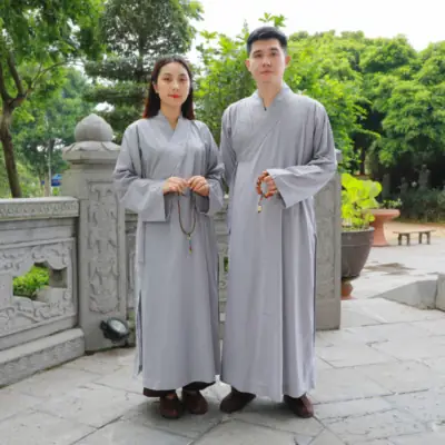 Áo Tràng Trường Sam 7 Vạt Màu Xám