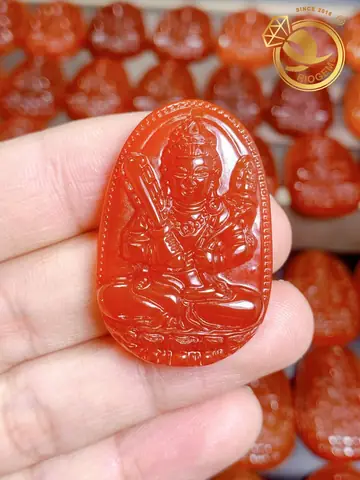 Mặt Dây Chuyền Hình Phật Ngọc Mã Não Đỏ Phong Thủy