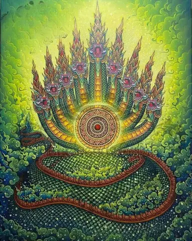 Rắn Thần Naga Che Mưa Cho Đức Phật Thích Ca