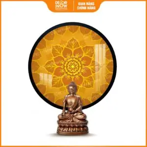 Tranh Trúc Chỉ In Tròn Mandala Lá Bồ Đề Tc580