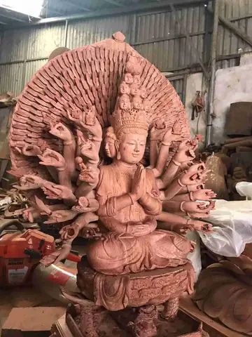 Tượng Gỗ Quan Âm Nghìn Tay Nghìn Mắt Gỗ - Xoa Dịu Nỗi Thống Khổ, Khó Khăn