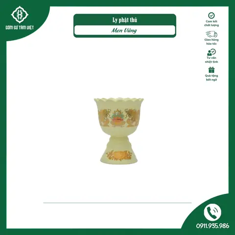 Cốc Phật Thủ, Ly Phật Thủ Men Màu Vàng Bát Tràng