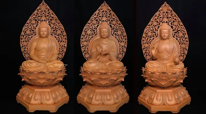 Tượng Tam Thế Phật Gỗ: Ý Nghĩa, Cách Thờ Cúng Và Mua Ở Đâu Uy Tín