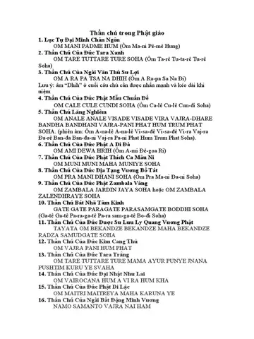 Thần Chú Trong Phật Giáo | Pdf