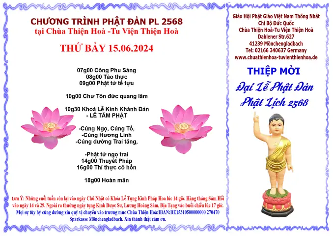 Thiệp Mời Đại Lễ Phật Đản Pl 2568 Dl 2024