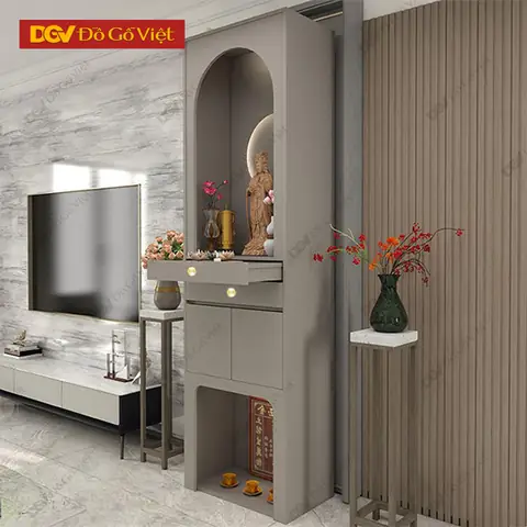 Bàn Thờ Phật Tại Gia Đẹp Thiết Kế Vòm Độc Đáo Cho Phòng Thờ