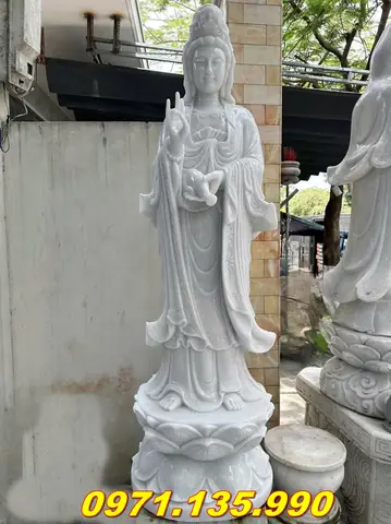 Giá Tượng Quan Âm Đá Cỡ Trung – Lớn (ngoài Trời, Sân Vườn, Chùa)