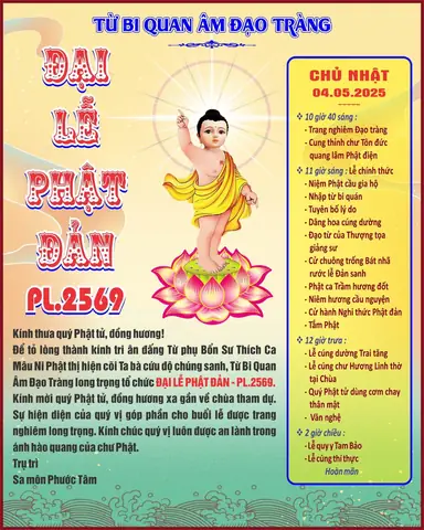 Thư Mời Lễ Phật Đản Ngày 5 Tháng 4 Năm 2025gautama Buddha Birthday Ceremony On 4/5/2025