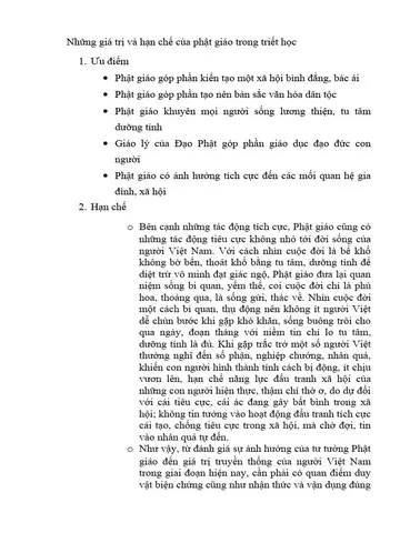 Những Giá Trị Và Hạn Chế Của Phật Giáo Trong Triết Học | Pdf