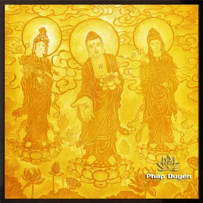 Alternative View Of Tranh Trúc Chỉ Tây Phương Tam Thánh, Kích Thước 120*120cm