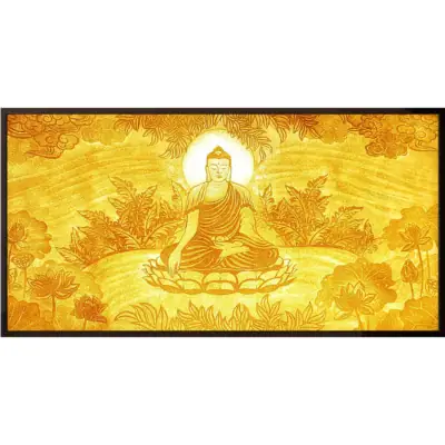 Tranh Trúc Chỉ Hình Đức Phật Thích Ca Mâu Ni, Kích Thước 153*81cm