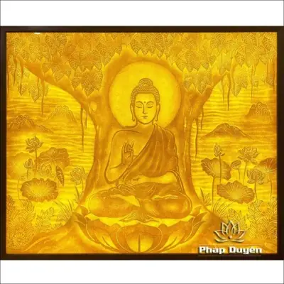 Alternative View Of Tranh Trúc Chỉ "đức Phật Thích Ca Dưới Cội Bồ Đề", Kích Thước 154*127cm