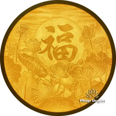 Alternative View Of Tranh Điện Bằng Trúc Chỉ, Họa Tiết Hoa Sen Chữ Phúc (chữ Thư Pháp), Nhiều Kích Thước