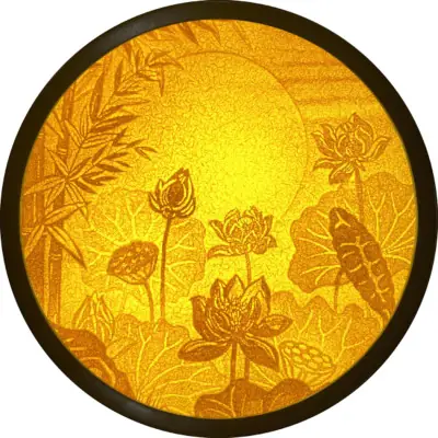 Tranh Điện Bằng Trúc Chỉ, Họa Tiết Sen Trúc, Nhiều Kích Thước