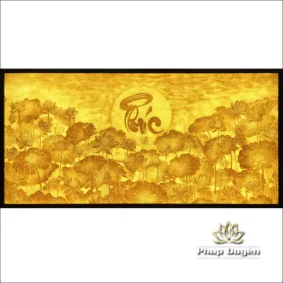 Alternative View Of Tranh Trúc Chỉ Hoa Sen Chữ Phúc, Nhiều Kích Thước