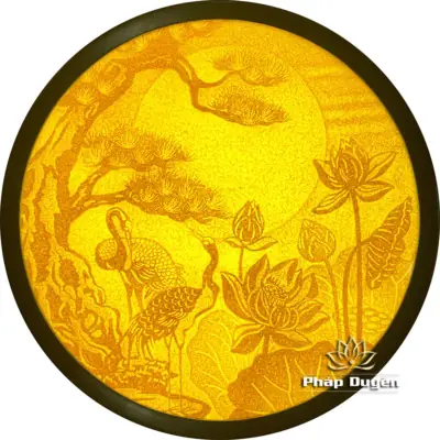 Alternative View Of Tranh Điện Bằng Trúc Chỉ, Họa Tiết Hoa Sen Tùng, Nhiều Kích Thước