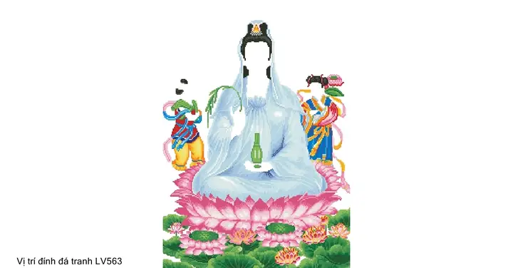 Tranh Đính Đá Phật Quan Âm