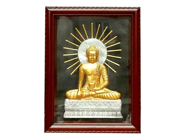 Tranh Đức Phật Thích Ca Mâu Ni Bằng Đồng Mạ Vàng Bạc 1m47 - Tr0563