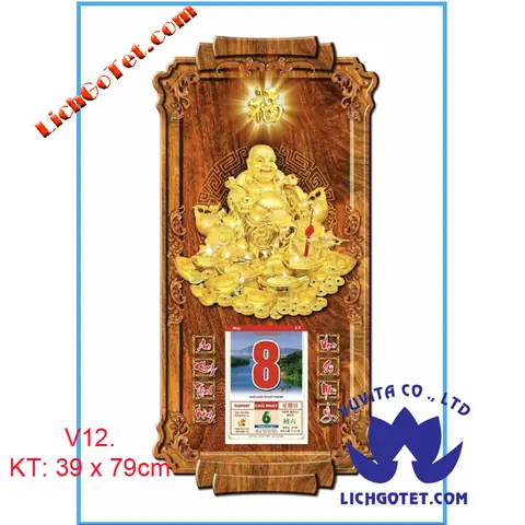 Tranh Lịch Gỗ Tếtphật Di Lặc