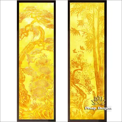 Alternative View Of Bộ Tranh Trúc Chỉ Đôi "tùng - Cúc - Trúc - Mai", Kích Thước 41x125cm