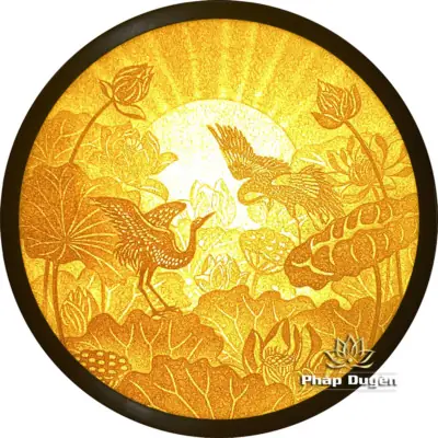 Alternative View Of Tranh Điện Bằng Trúc Chỉ, Họa Tiết Sen Và Hạc, Nhiều Kích Thước