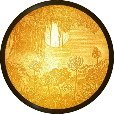 Tranh Điện Bằng Trúc Chỉ, Họa Tiết Hoa Sen Và Cây Bồ Đề, Nhiều Kích Thước