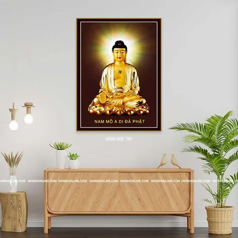 + Tranh Canvas Tranh Đức Phật A Di Đà Treo Tường Đẹp