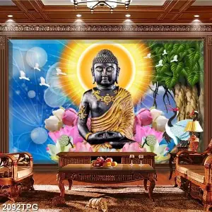 Tranh Phật Giáo Đức Phật Và Đàn Chim Trắng