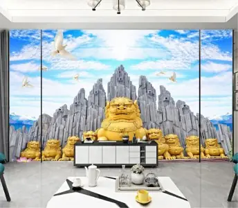 Tranh Phật Giáo Các Bức Tượng Sư Tử