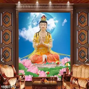 Tranh Phật Giáo Vị Bồ Tát Và Hoa Sen