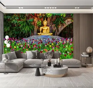 Tranh Phật Giáo Đức Phật Dưới Gốc Bồ Đề