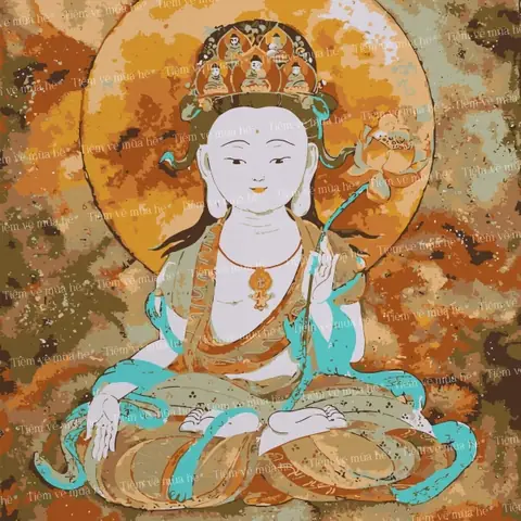 Tranh Số Hóa 20x20cm - Hư Không Tạng Bồ Tát