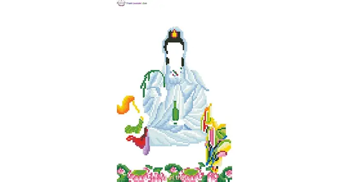 Tranh Thêu Chữ Thập Hình Phật Quan Âm