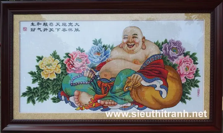 Phật Di Lặc (tranh Thêu Chữ Thập Thành Phẩm)