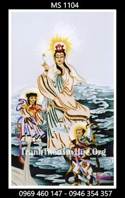 Tranh Thêu Phật Bà Quan Âm Đấng Từ Bi