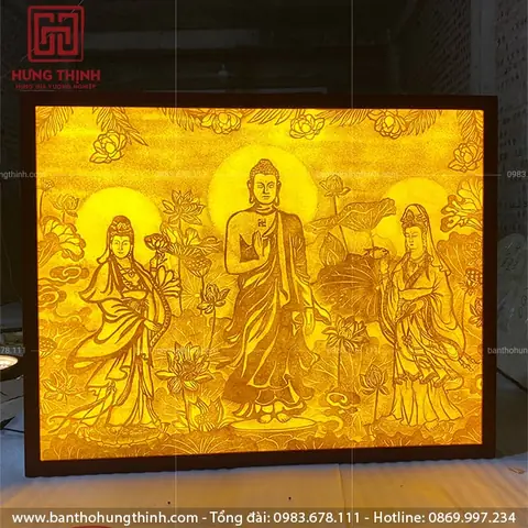 Tranh Trúc Chỉ Tam Thế Phật Mẫu Ht-835