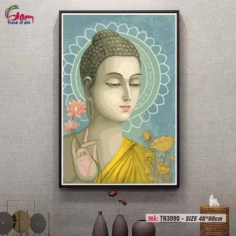 Tranh Tô Màu Theo Số Gam Tranh Phật Giáo Đức Phật Và Hoa Sen ...