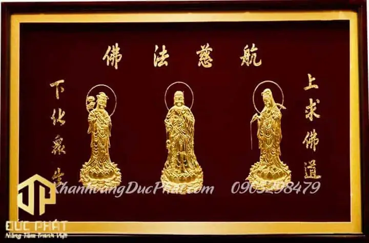 Tranh Thờ Tây Phương Tam Thánh Phật