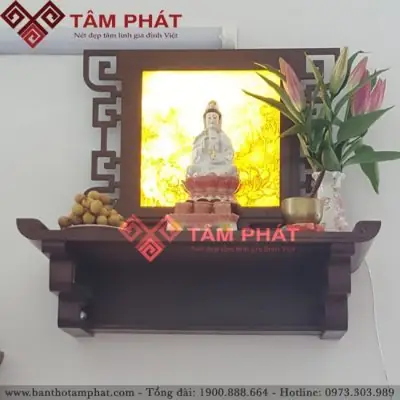 Bàn Thờ Phật Treo Tường Trang Trí Tranh Trúc Chỉ Mẫu Btg2094