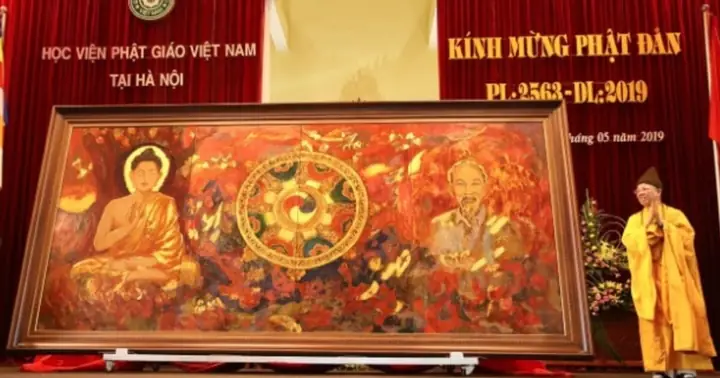 Bức Tranh Vẽ Phật Thích Ca Và Hồ Chí Minh Gây Tranh Cãi