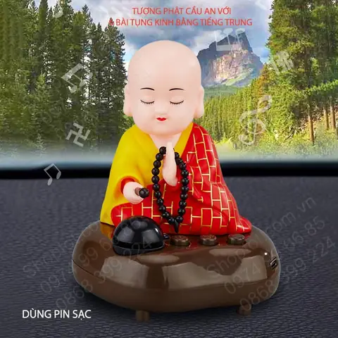 Tượng Phật Cầu An Có Loa Kiêm Phát 6 Bài Tụng Kinh Tiếng Trung, Để Trên Xe Ô Tô, Phòng Riêng Tiện Dụng