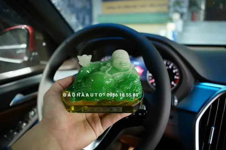 Tượng Đức Phật Di Lặc Bằng Thủy Tinh Để Taplo Xe Ô Tô Cao Cấp