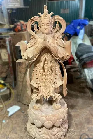 Bộ Tượng Hộ Pháp Tiêu Diện Vi Đà ( Hay Còn Gọi Là Bộ Tượng Gỗ Thiện Ác)