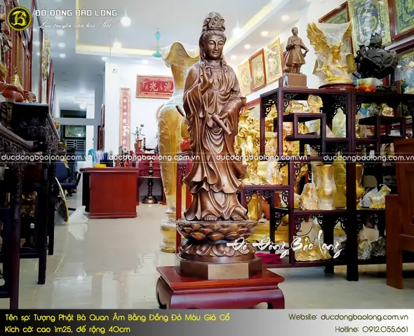 Vị Trí Đặt Tượng Phật Bà Quan Âm Bằng Đồng Cao 1m25 Phù Hợp Nhất