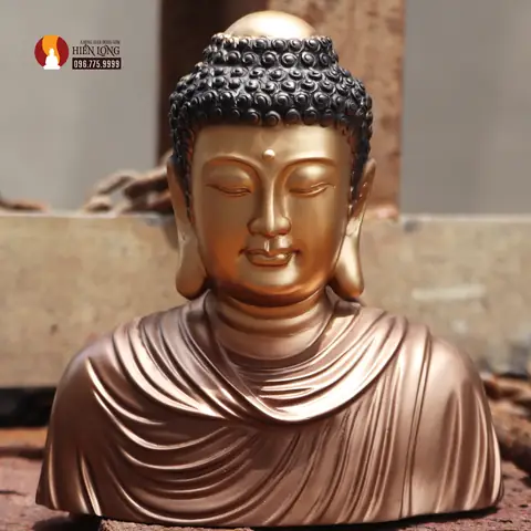 Tượng Bán Thân Phật Thích Ca Trưng Bày Bàn Làm Việc, Đồng Đỏ Phủ ...