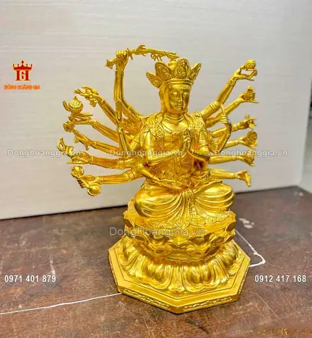 Ưu Điểm Của Pho Tượng Phật Chuẩn Đề Bằng Đồng Mạ Vàng 24k