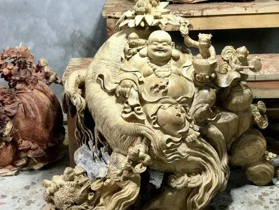 Những Mẫu Tượng Phật Di Lặc Bằng Gỗ Mít Cao Cấp Hiện Nay