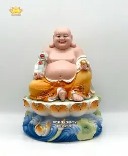 Tượng Phật Di Lặc Gấm Vàng Đế Non Nước Bằng Sứ