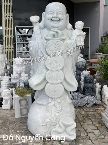Tượng Phật Di Lặc Chúc Phúc Bằng Đá Cẩm Thạch Cao 2m Đẹp